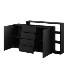 Sideboard & Skjenker-Skjenk Bota 2 Dører med 4 Skuffer Svart