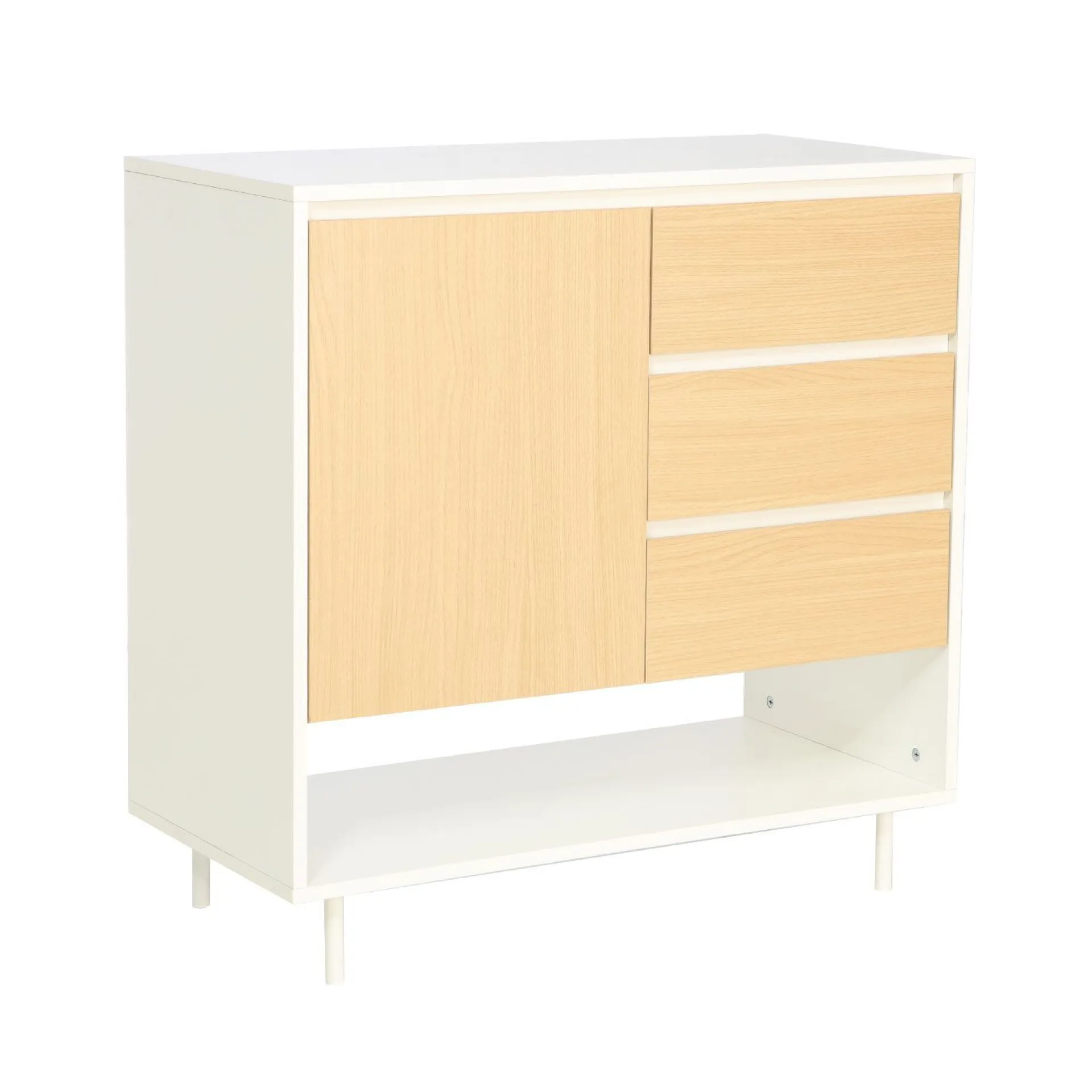 Sideboard & Skjenker-Skjenk HOME4YOU Herta 80x40x80 cm hvit/lyst tre