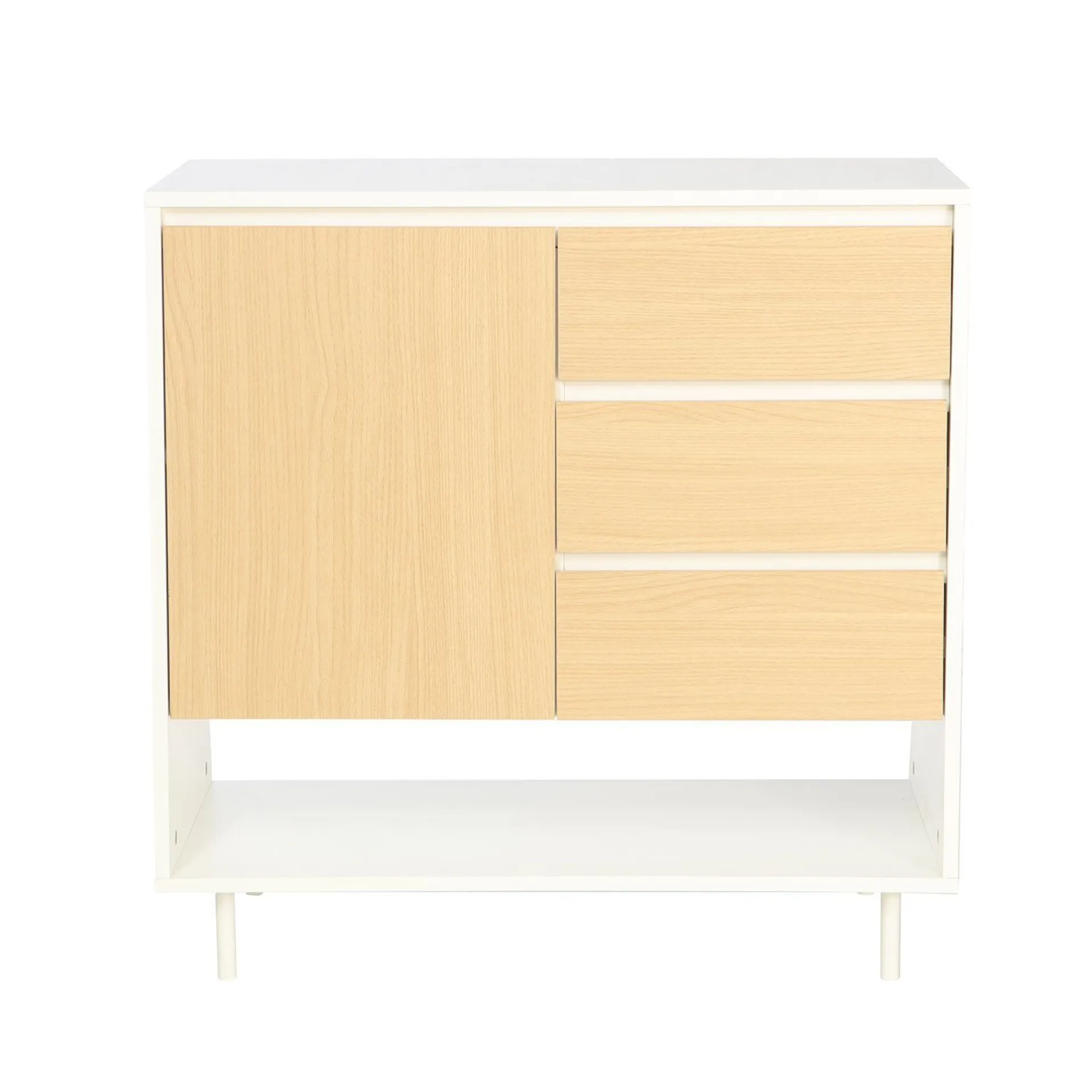 Sideboard & Skjenker-Skjenk HOME4YOU Herta 80x40x80 cm hvit/lyst tre