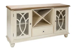 Sideboard & Skjenker-Skjenk LILY 152x46xH84cm eikefiner/MDF Hvit,Tre/Natur