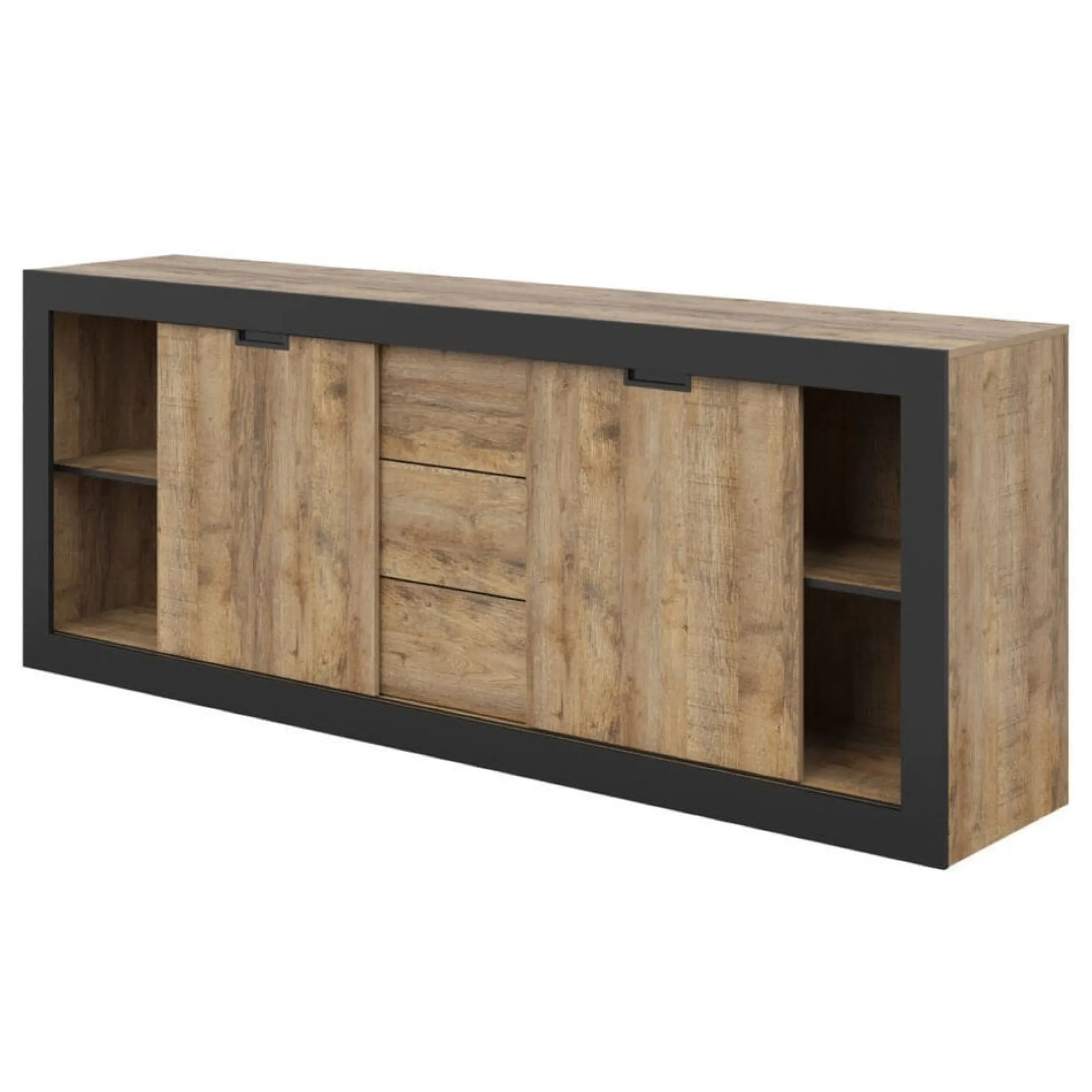 Sideboard & Skjenker-Skjenk Tudor 2 dører med 3 skuffer Brun