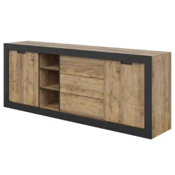 Sideboard & Skjenker-Skjenk Tudor 2 dører med 3 skuffer Brun