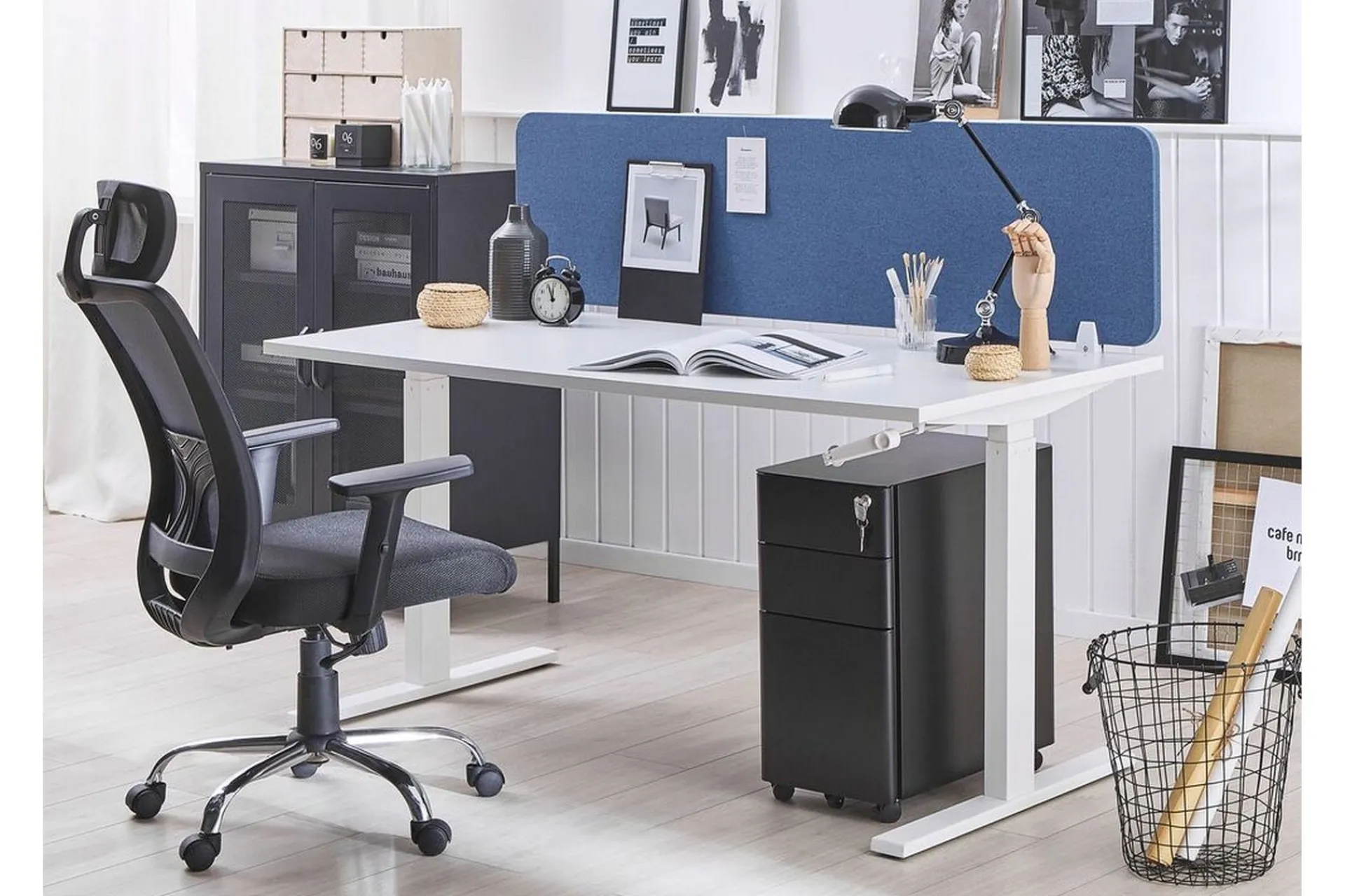 Skjold til skrivebord 160 x 40 cm WALLY