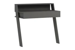 Kontorbord-Skoved Skrivebord 94 cm med Oppbevaringsskuff + Hylle Grey