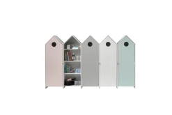 Hylle Barnerom|Oppbevaring Barnerom-Skåp Vipack Casami 5-delar med 4 Dörrar Vipack Grey, Pink, Mint Green, White Grey,Lyserød,Mintgrønn,Hvit
