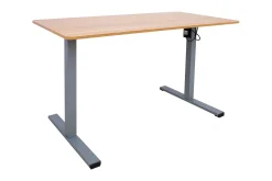 Kontorbord-Skrivebord Ergo Optimal med motor 120x60 cm /Grå Eik