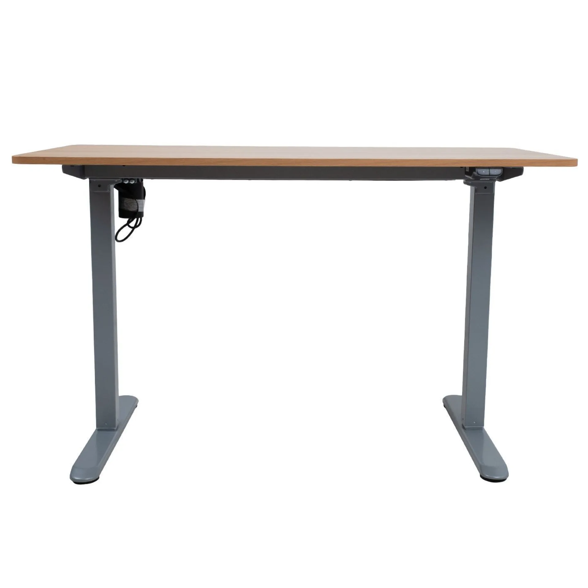 Kontorbord-Skrivebord HOME4YOU Ergo Light med 1 motor 120x60x73-118 cm eik/sølvgrå