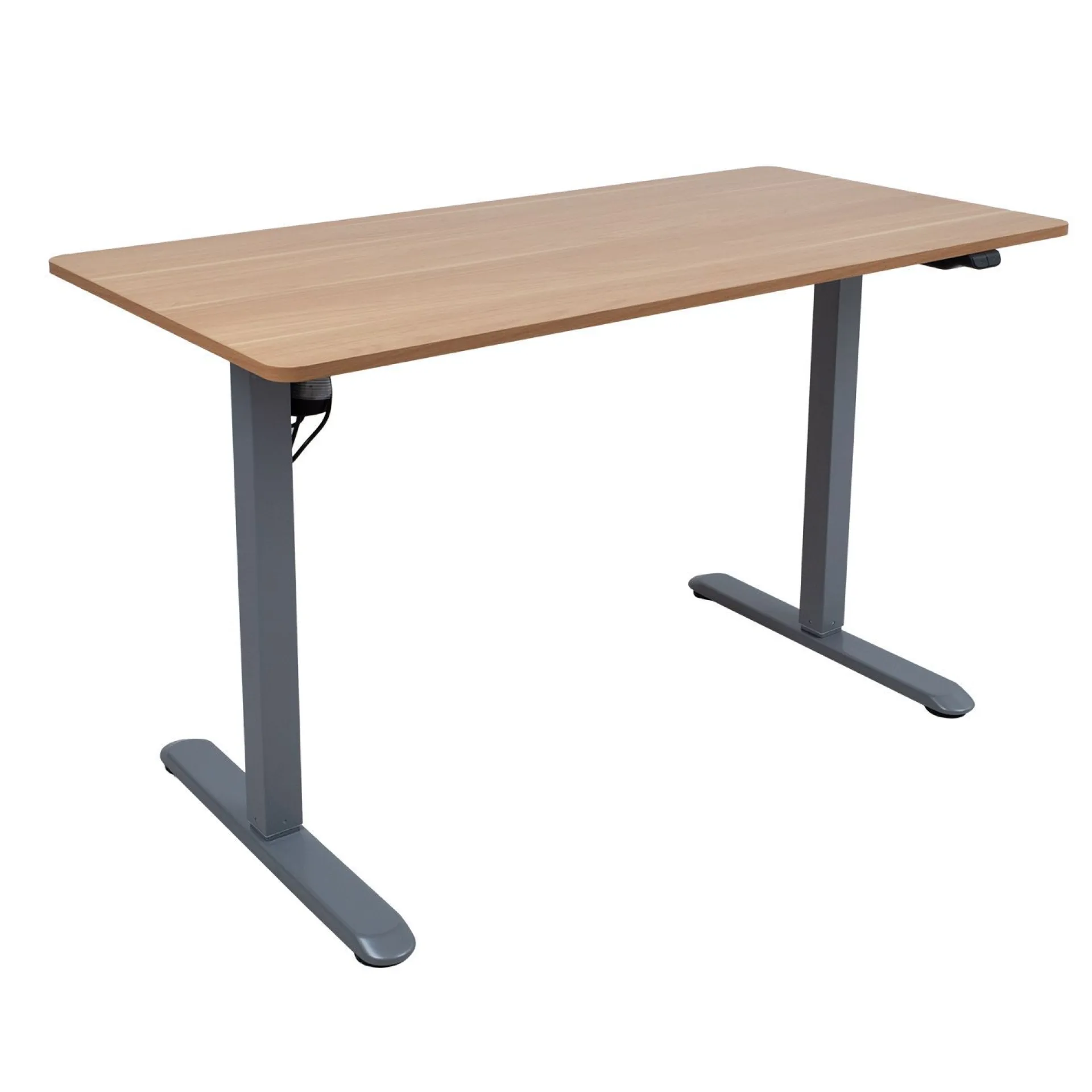 Kontorbord-Skrivebord HOME4YOU Ergo Light med 1 motor 120x60x73-118 cm eik/sølvgrå