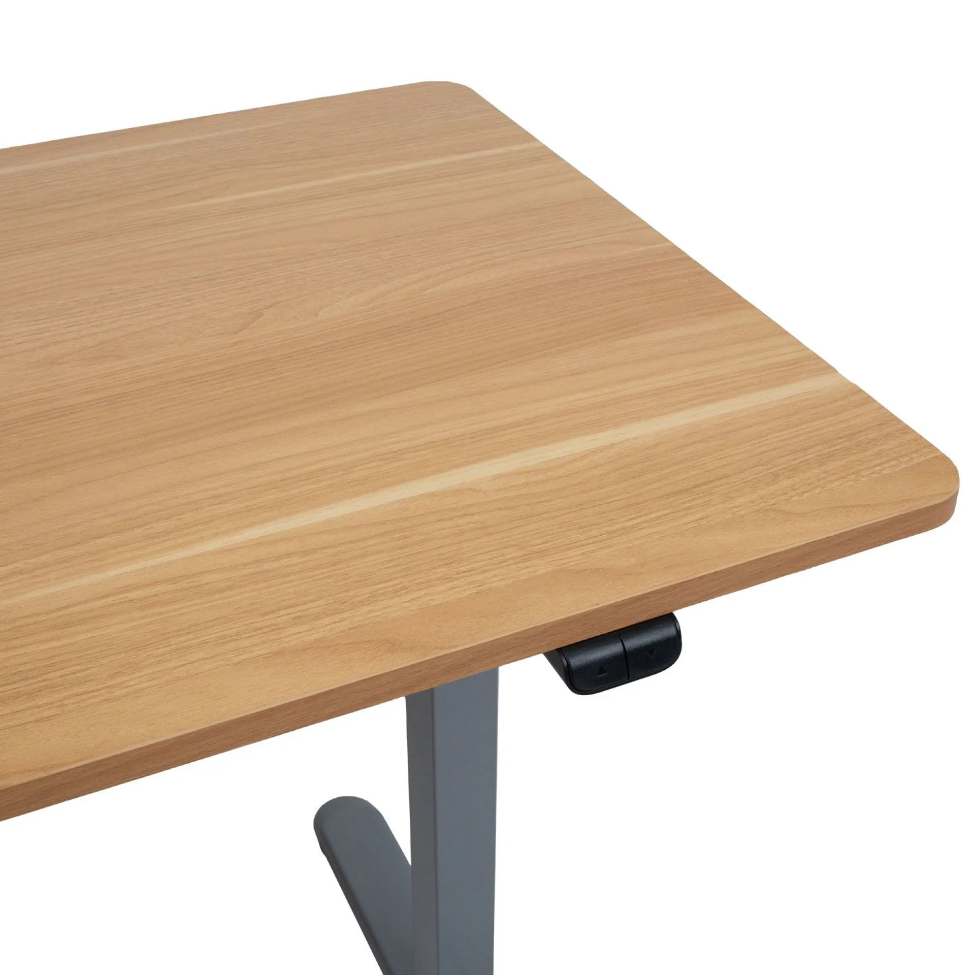 Kontorbord-Skrivebord HOME4YOU Ergo Light med 1 motor 120x60x73-118 cm eik/sølvgrå