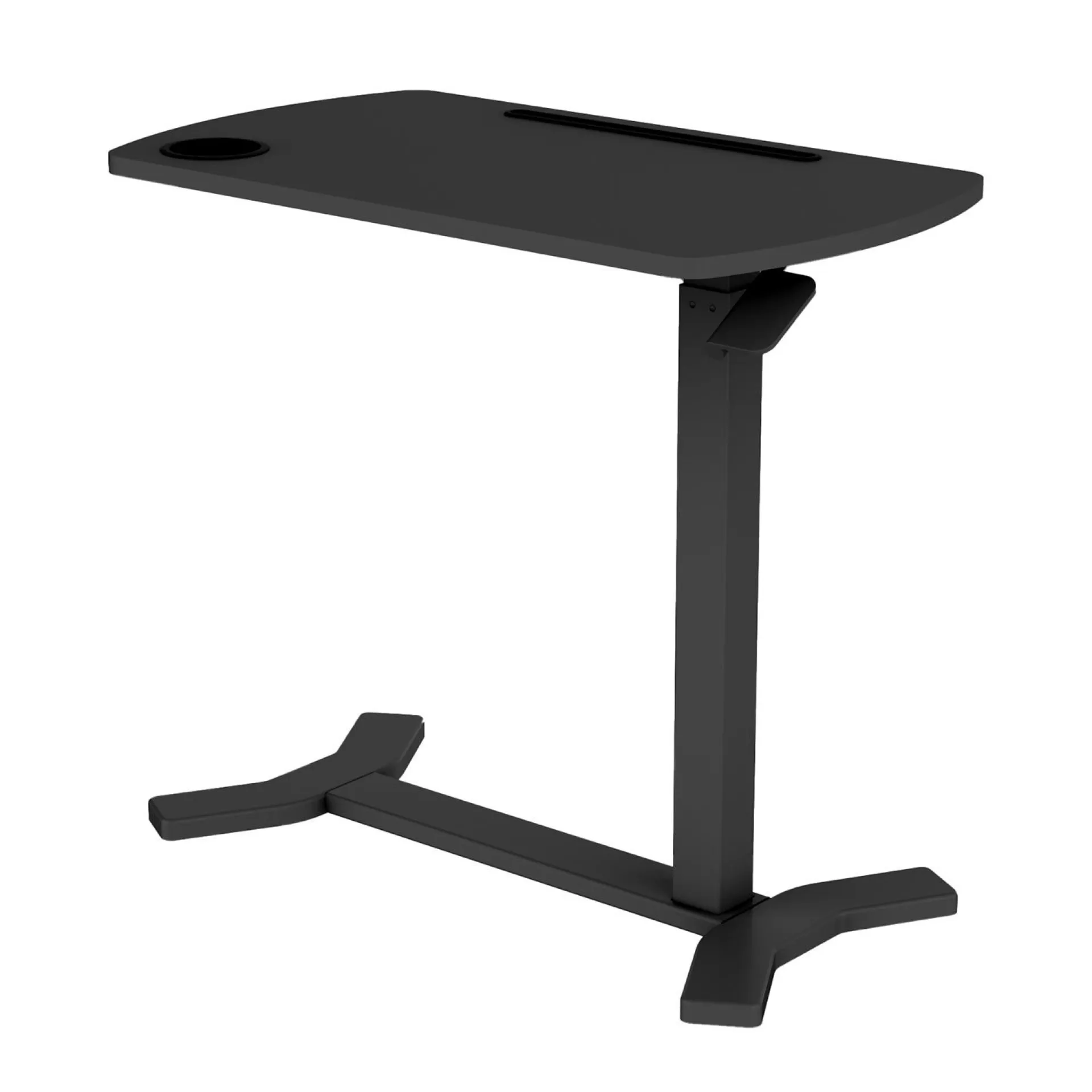 Kontorbord-Skrivebord HOME4YOU Ergo med ett ben 70x40x67,5-106 cm manuell, svart