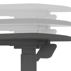Kontorbord-Skrivebord HOME4YOU Ergo med ett ben 70x40x67,5-106 cm manuell, svart