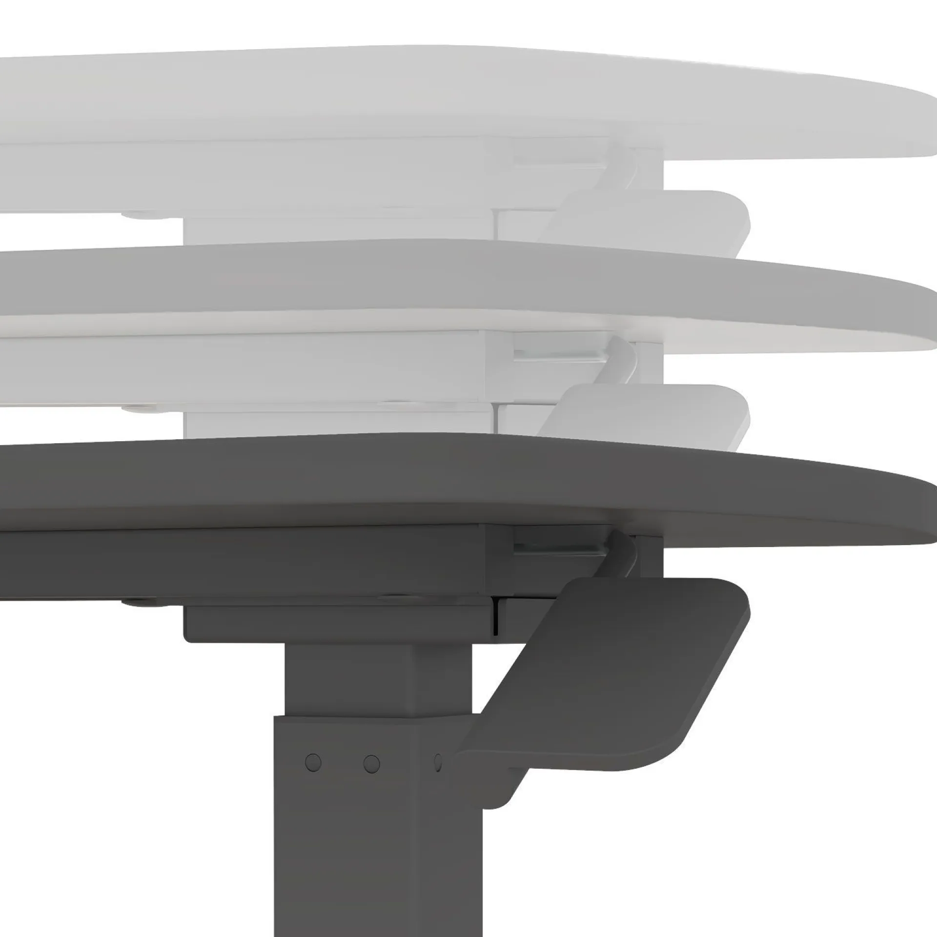 Kontorbord-Skrivebord HOME4YOU Ergo med ett ben 70x40x67,5-106 cm manuell, svart
