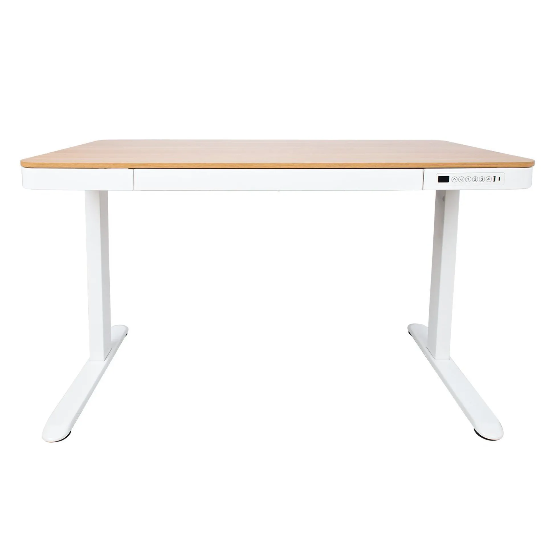 Kontorbord-Skrivebord HOME4YOU Ergo med 1 motor 120x60x72-121 cm eik/hvit