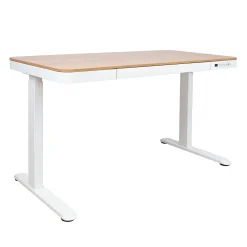 Kontorbord-Skrivebord HOME4YOU Ergo med 1 motor 120x60x72-121 cm eik/hvit