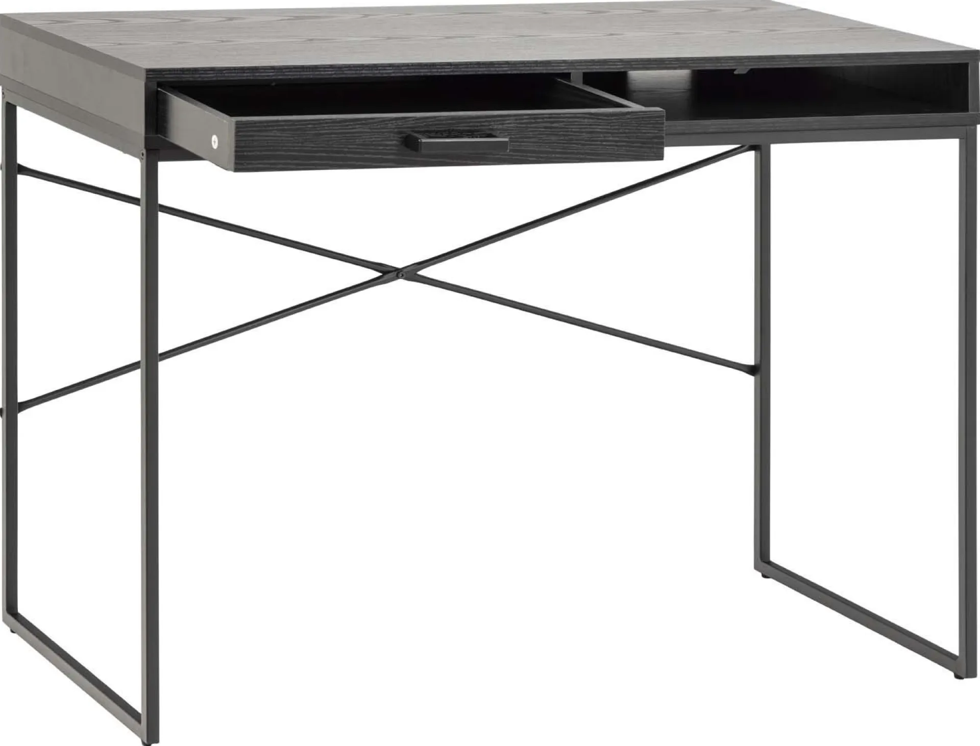 Kontorbord-Skrivebord HOME4YOU Seaford 110x45x75 cm Svart
