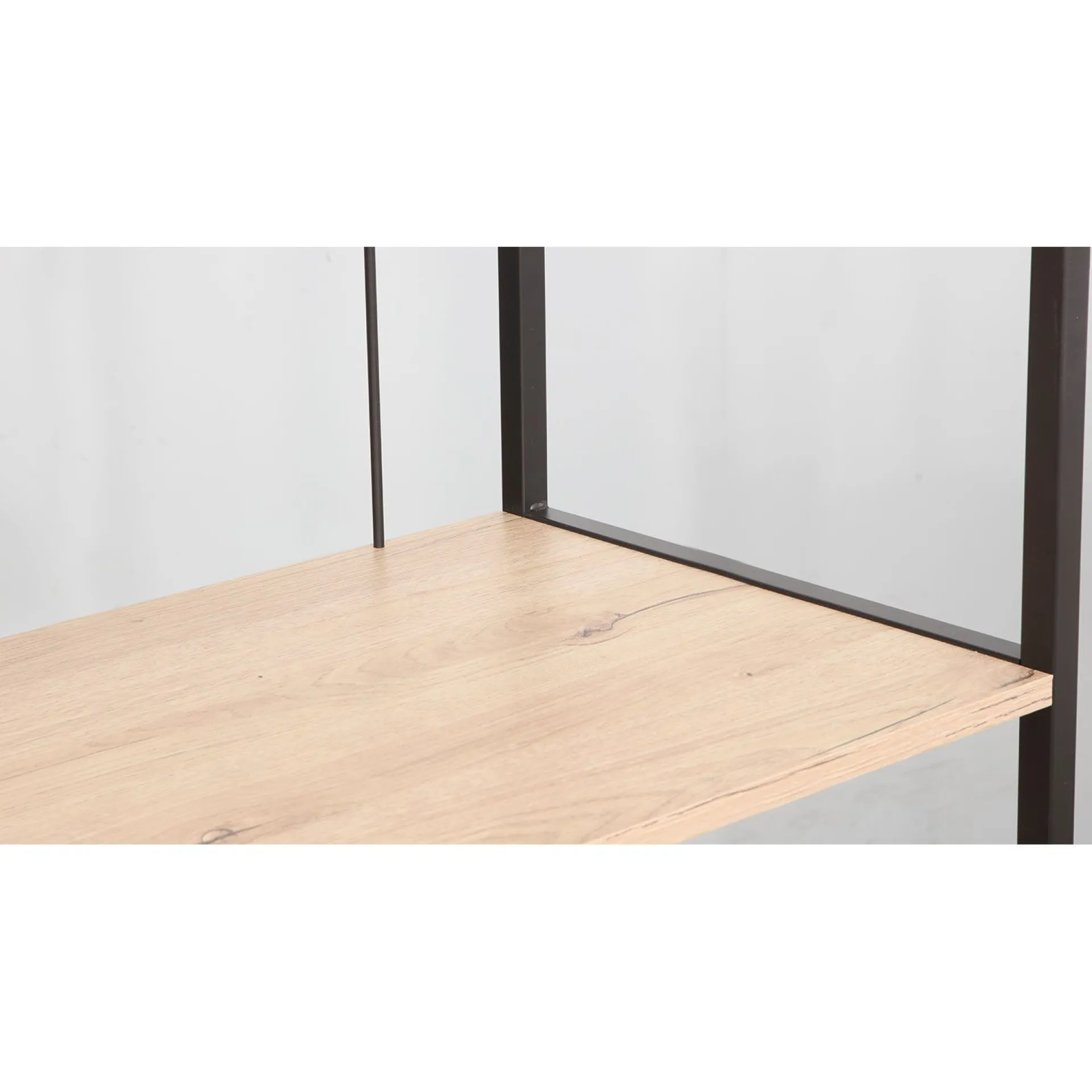 Kontorbord-Skrivebord/hylle HOME4YOU Lester 84x40x160 cm melamin lyst tre / svart