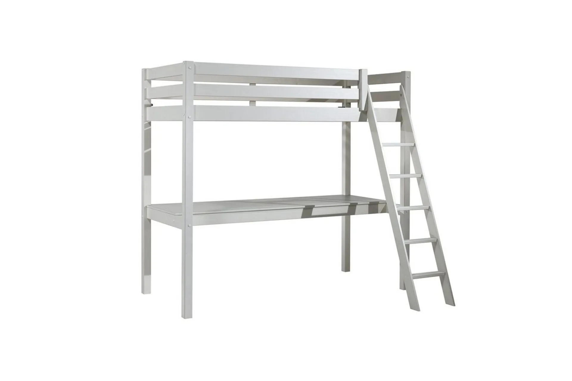 Barneseng & Juniorseng-Skrivebord Pino Mezzanine 90 x 200 cm Hvit