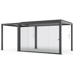 Byggesett Uterom-Skyvedører i glass til paviljong HOME4YOU Mirador-111 3 m mørk grå / grå