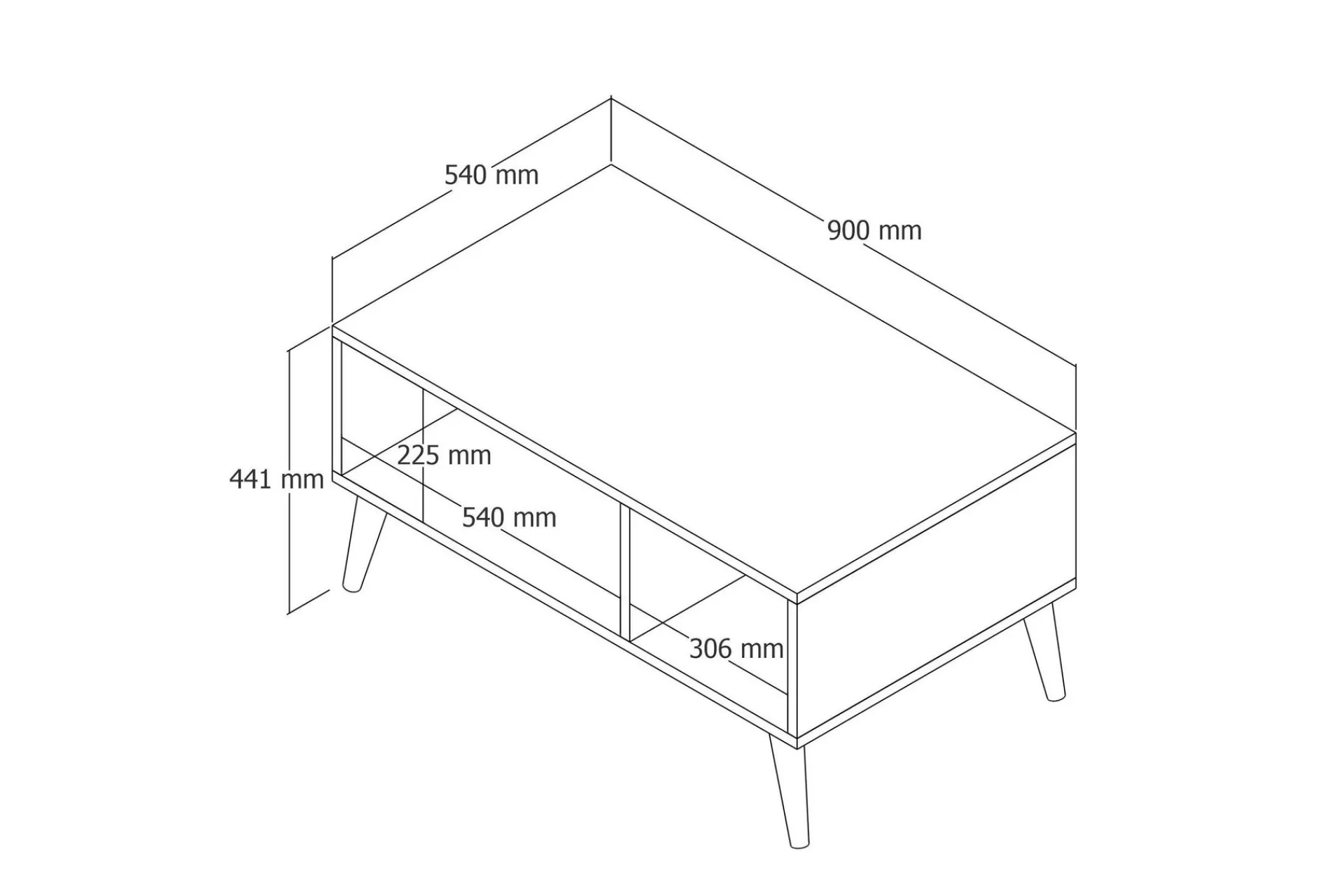 Sofabord Elrasmo sofabord 90x54x90 cm