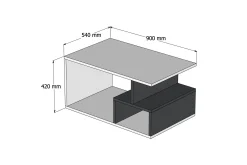 Sofabord-Sofabord Garavelo sofabord 90 cm med oppbevaring hyller marmormønster Svart,Trä/Natur,Mörkbrun