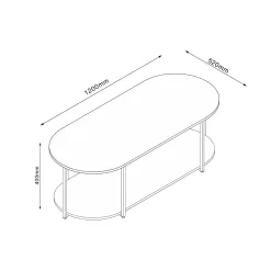 Sofabord-Sofabord HOME4YOU Hannes 120x52x40 cm rustikk melamin Brun