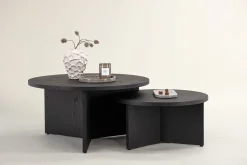 Venture Home Sofabordsett Saltø 2stk Runde 85 cm/65 cm Tre