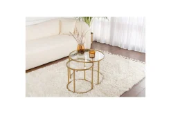 Sofabordsett 2 stykker Rikiya Liten transparent