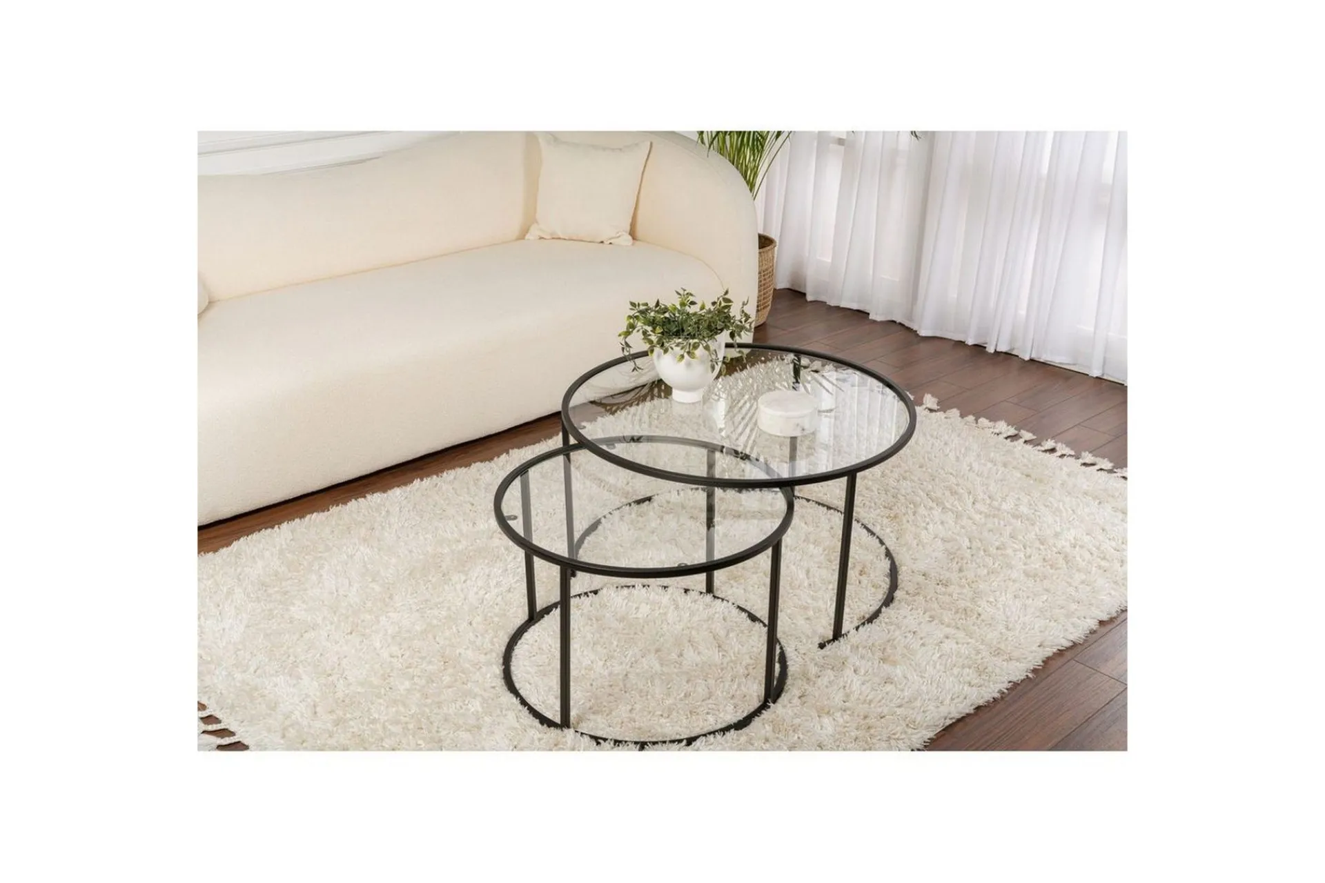 Sofabordsett 2 stykker Rikiya Transparent