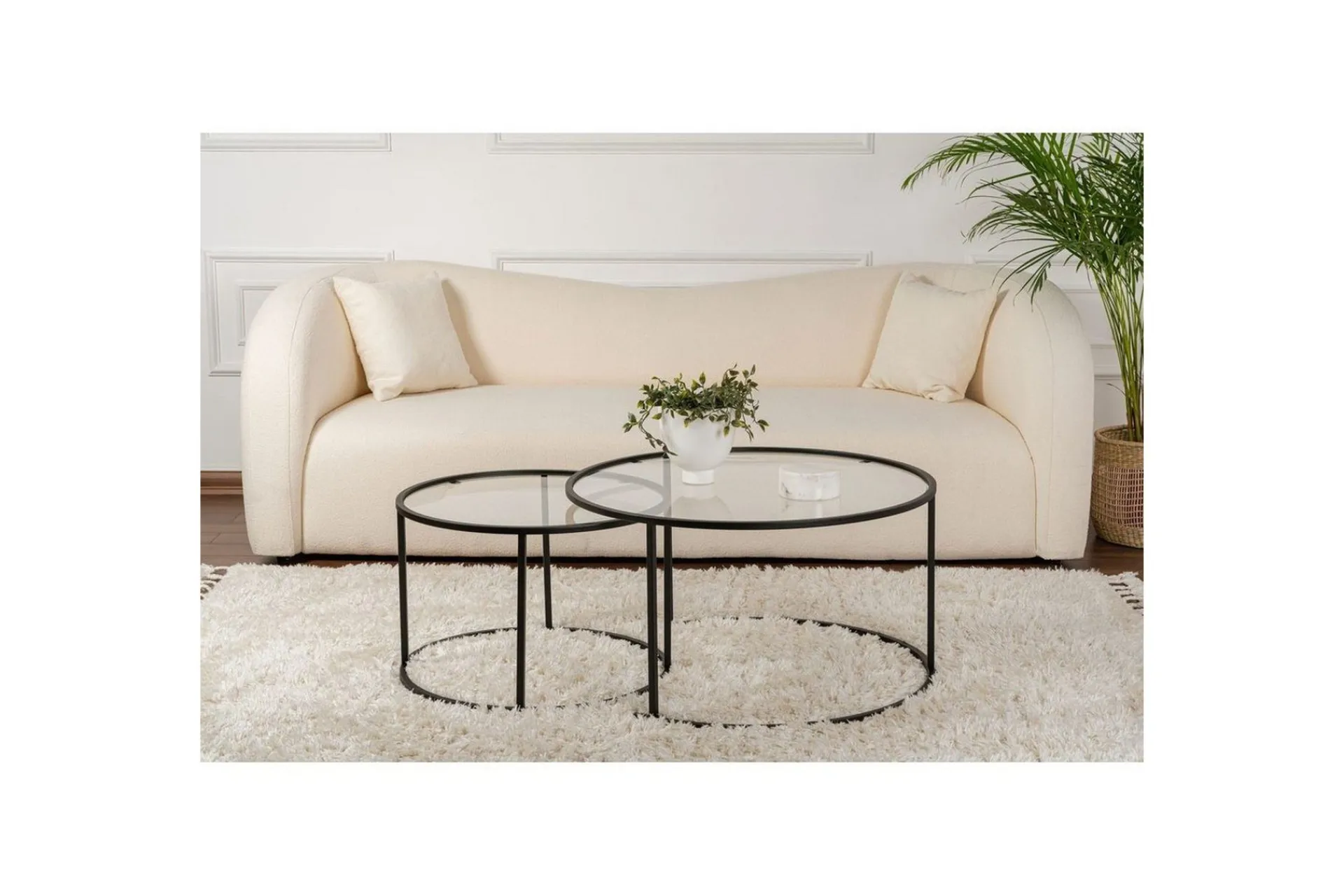 Sofabordsett 2 stykker Rikiya Transparent