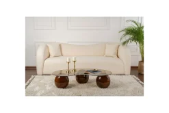 Sminkebord & Toalettbord|Sofabord-Sofabord Sphere Valnøtt / Bronse Mellomfarget tre,Bronse