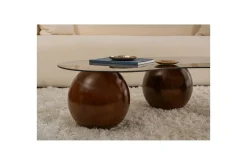 Sminkebord & Toalettbord|Sofabord-Sofabord Sphere Valnøtt / Bronse Mellomfarget tre,Bronse