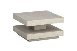 Wohnling Sofabord-Sofabord kvadrat 60 cm, steinoptikk stil, moderne utseende Beige Sand
