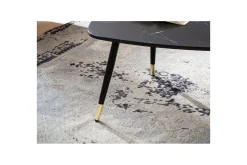 Wohnling Sofabord-Sofabord marmorstil 90 cm, trekantet moderne stil Svart marmor Svart,Gull