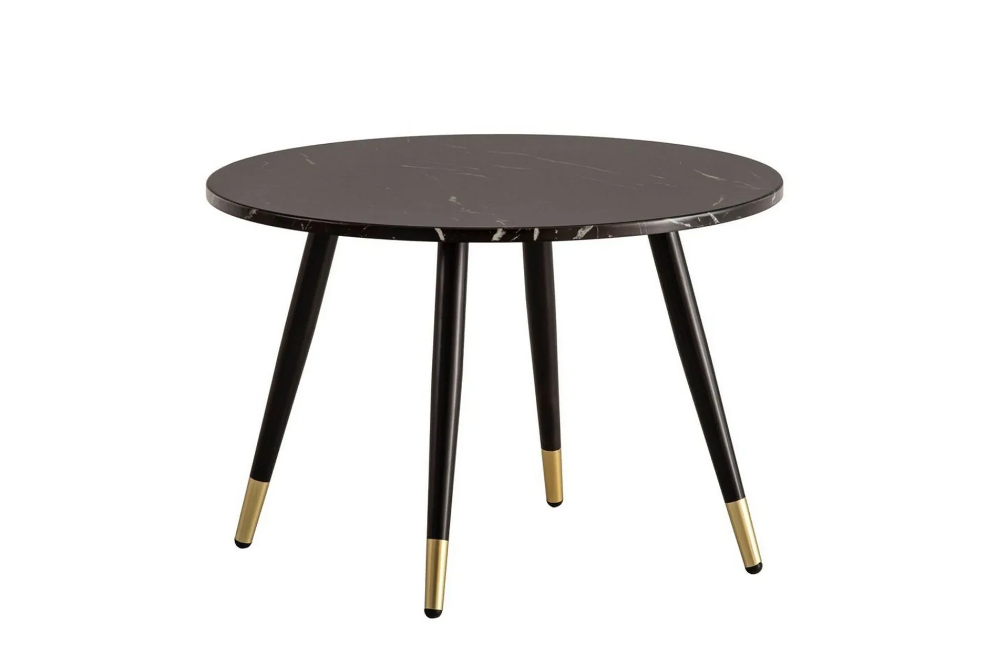Wohnling Sofabord-Sofabord marmorutseende 60 cm rund, moderne stil Svart marmor Svart,Gull