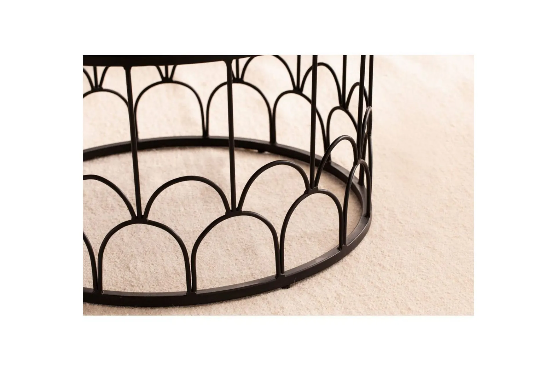 Wohnling Sofabord Massivt treverk rund 60 cm med moderne metallramme moderne