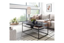 Wohnling Sofabord metall rektangulær med brett, moderne stil