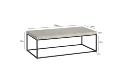 Wohnling Sofabord rektangulær 120 cm, steinoptikk, moderne utseende Beige