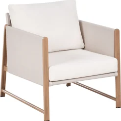 Veranda & Terrasse|Loungesett-Sofagruppe utendørs med bord og fotskammel 5-seter Nola Beige/Brun
