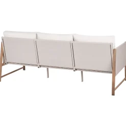 Veranda & Terrasse|Loungesett-Sofagruppe utendørs med bord og fotskammel 5-seter Nola Beige/Brun