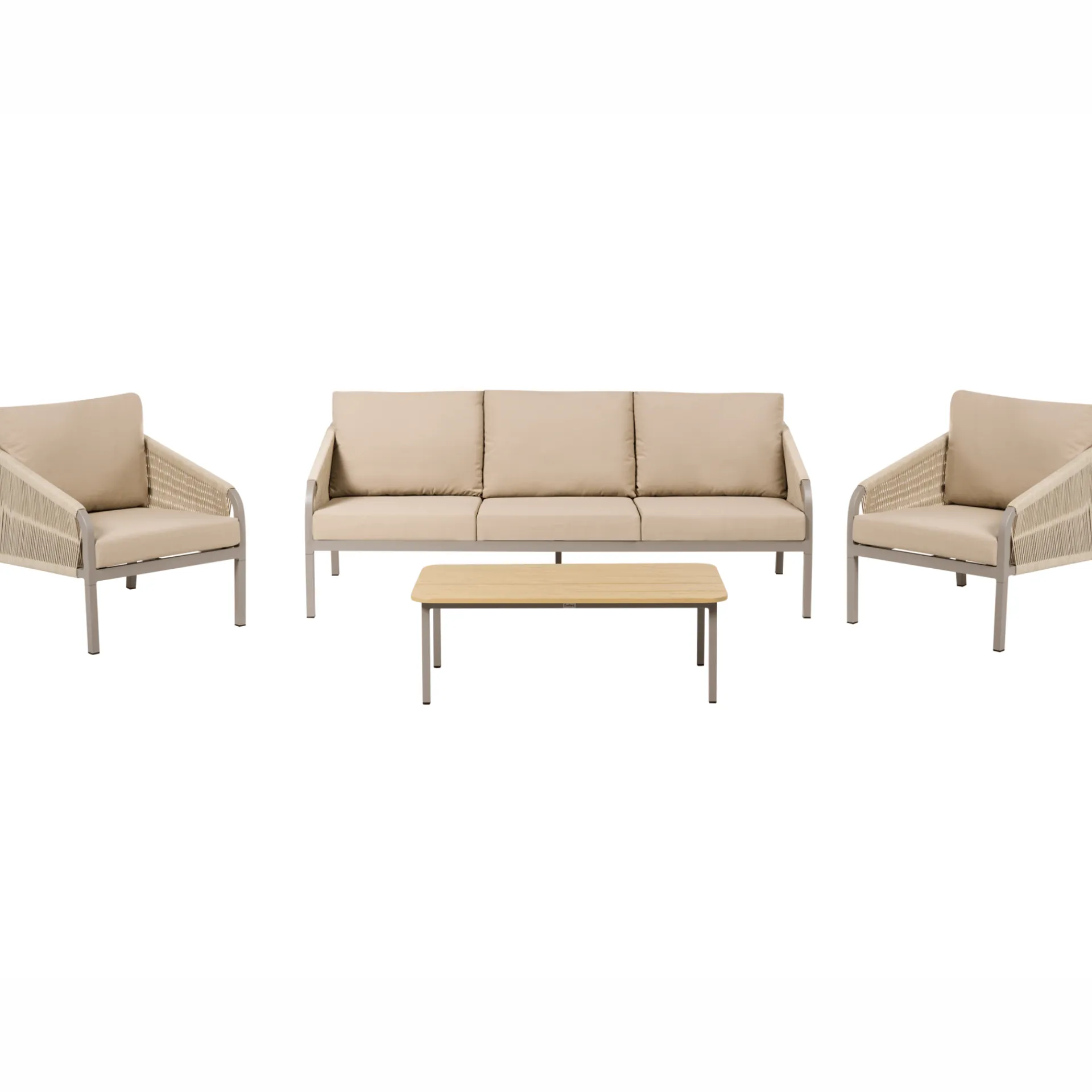 Veranda & Terrasse|Loungesett-Sofagruppe utendørs med bord 5-seter Murato Beige