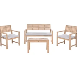 Veranda & Terrasse|Loungesett-Sofagruppe utendørs med bord 4-seter Fiames akasietre Brun/grå