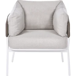 Veranda & Terrasse|Loungesett-Sofagruppe utendørs 7-seter Robella med bord Beige/Hvit/Brun