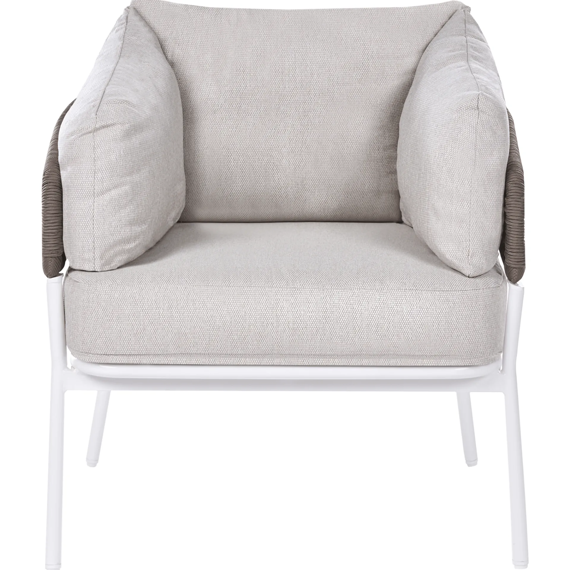 Veranda & Terrasse|Loungesett-Sofagruppe utendørs 7-seter Robella med bord Beige/Hvit/Brun