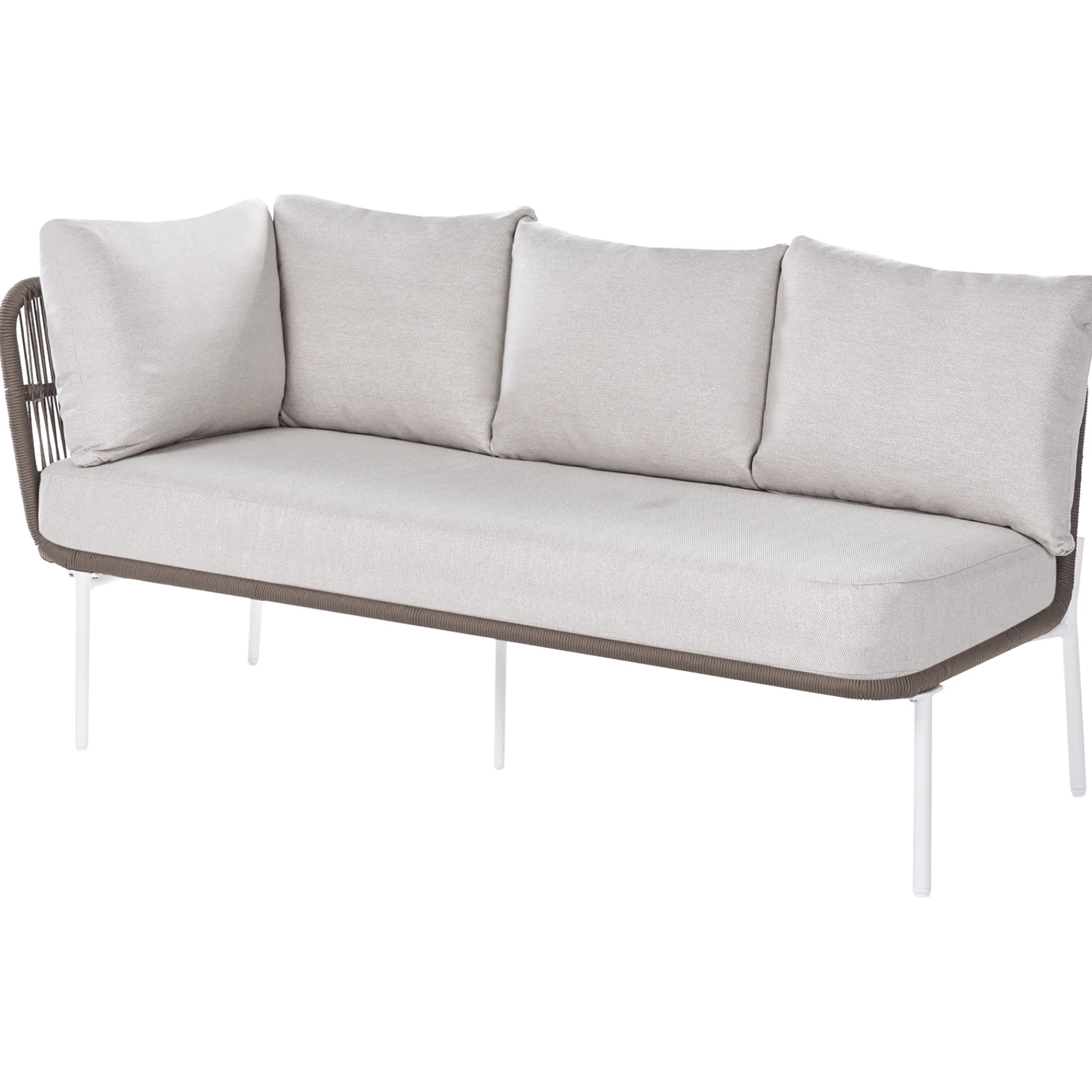 Veranda & Terrasse|Loungesett-Sofagruppe utendørs 7-seter Robella med bord Beige/Hvit/Brun