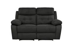 Loft24 Sofa 2-seter Lannilis Antrasitt, Stoff/tre/metall