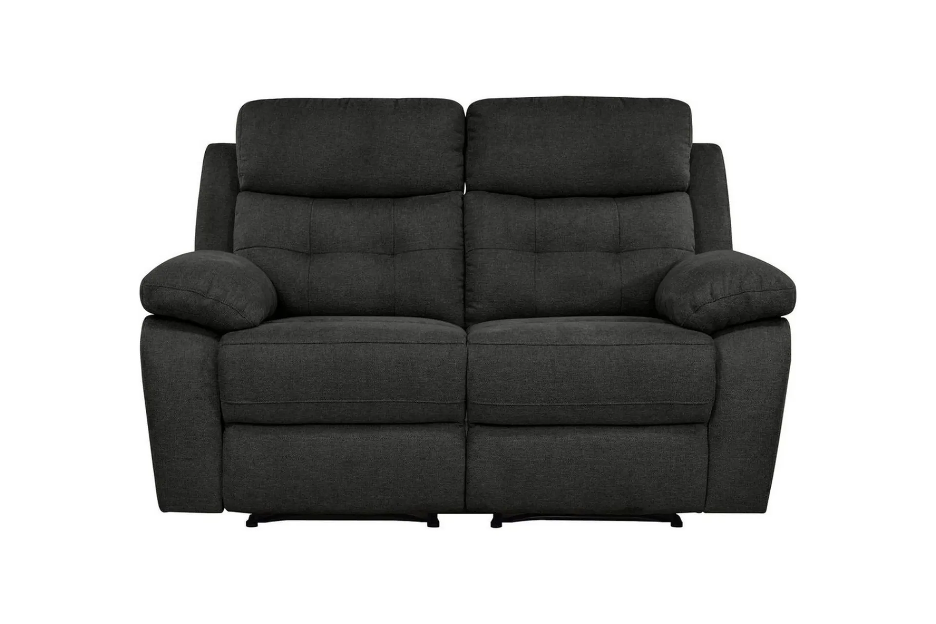 Loft24 Sofa 2-seter Lannilis Antrasitt, Stoff/tre/metall