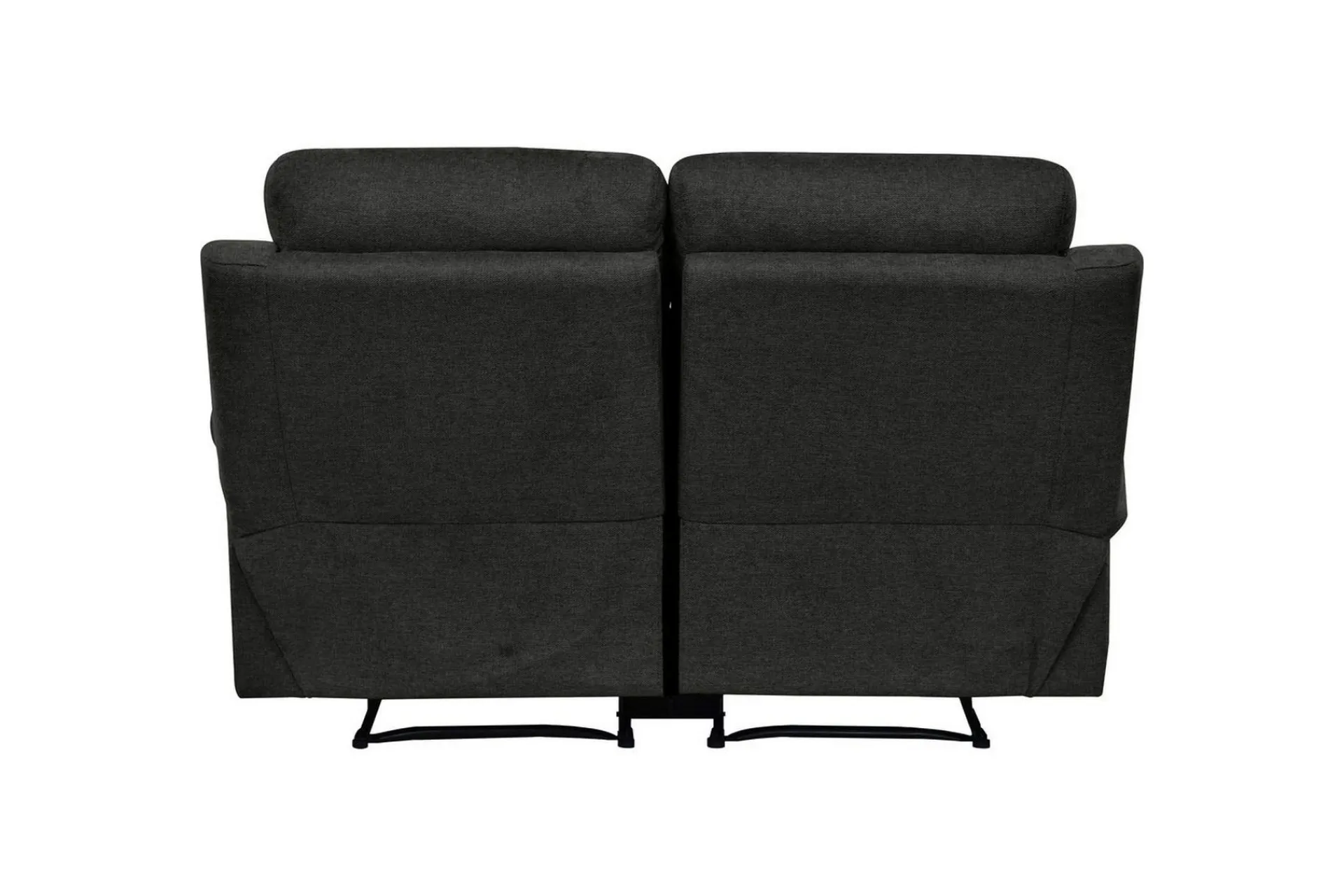 Loft24 Sofa 2-seter Lannilis Antrasitt, Stoff/tre/metall