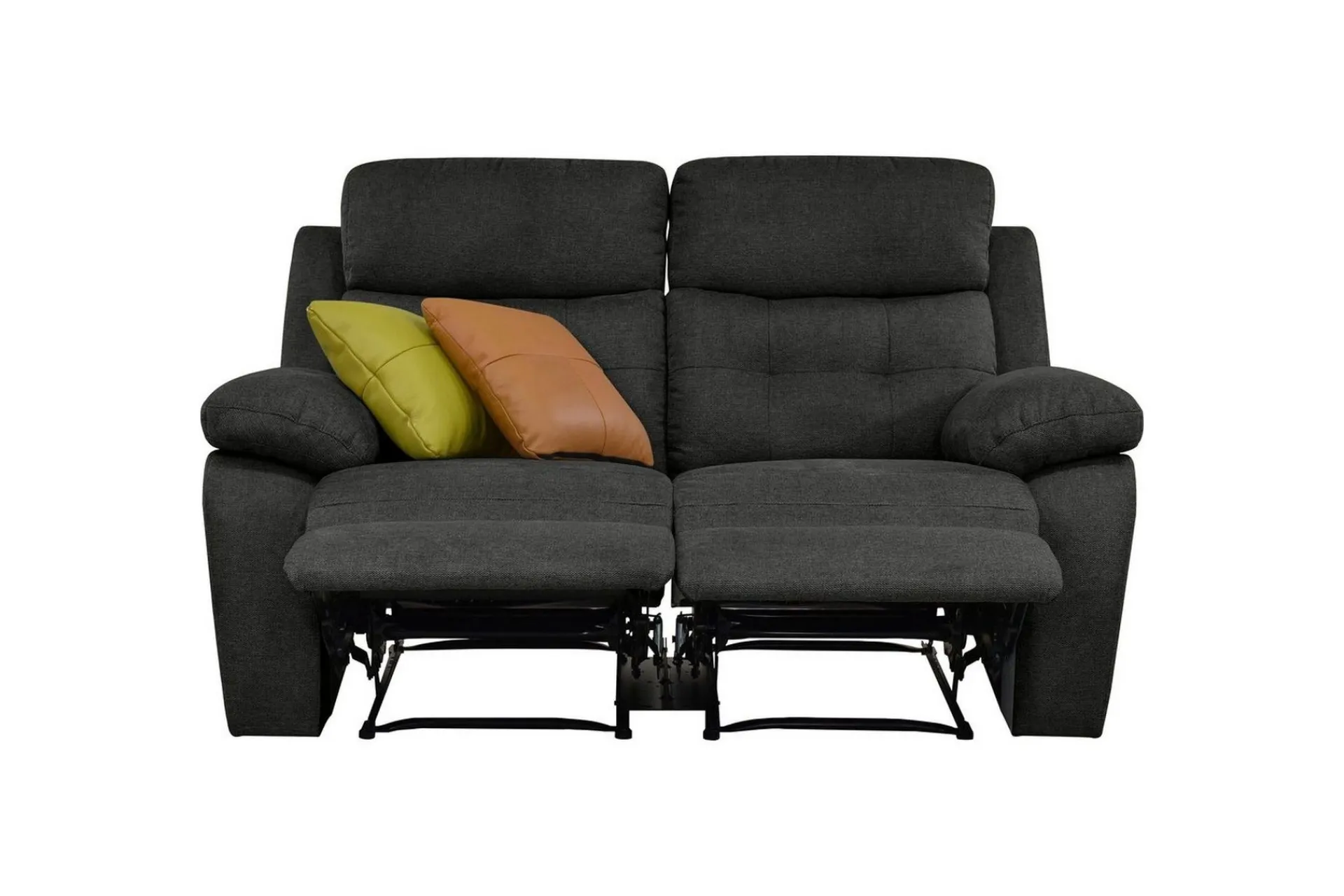 Loft24 Sofa 2-seter Lannilis Antrasitt, Stoff/tre/metall