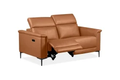 Loft24 Sofa 2-seter Lund Kognac, Lær/PU, Elektrisk recliner