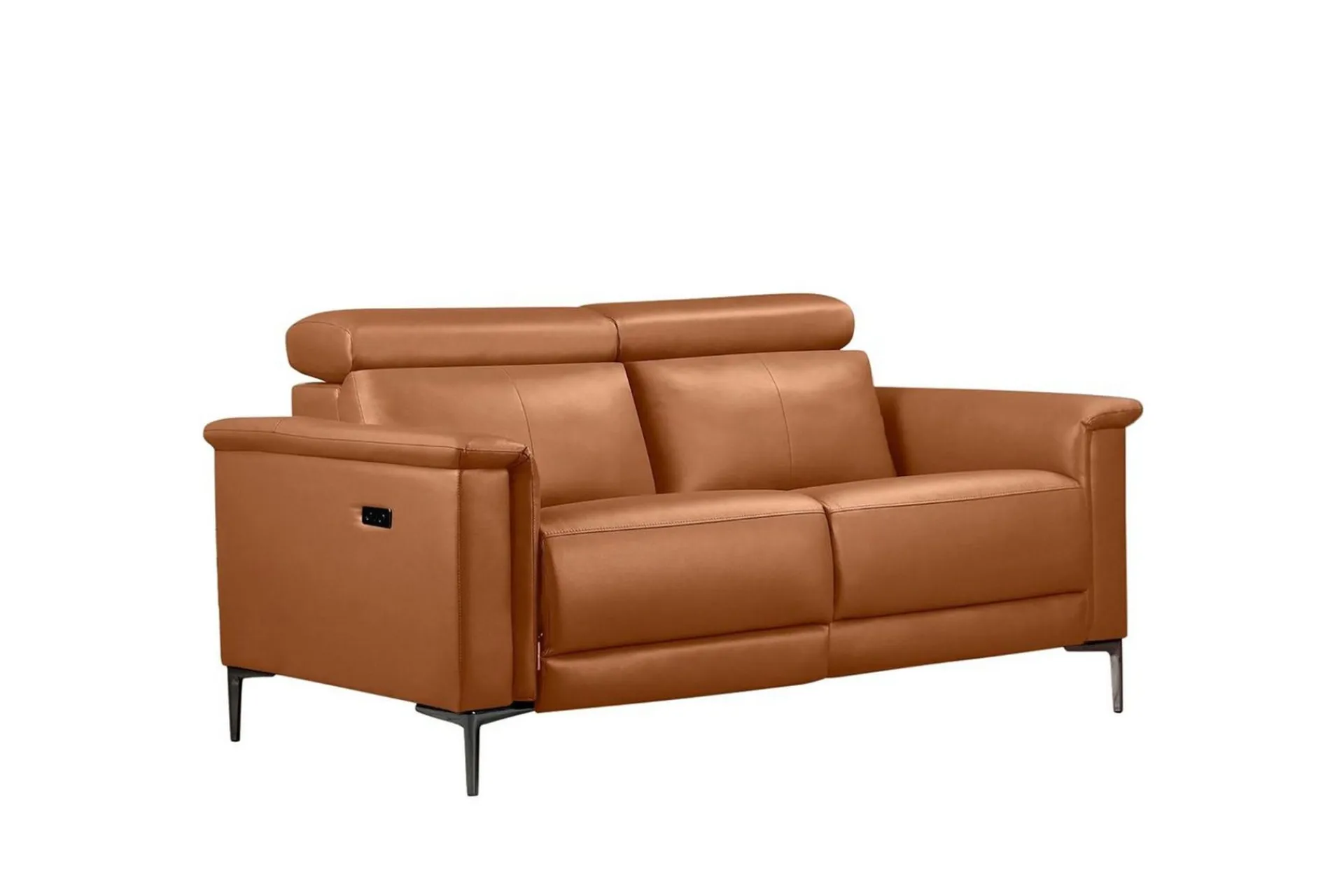 Loft24 Sofa 2-seter Lund Kognac, Lær/PU, Elektrisk recliner